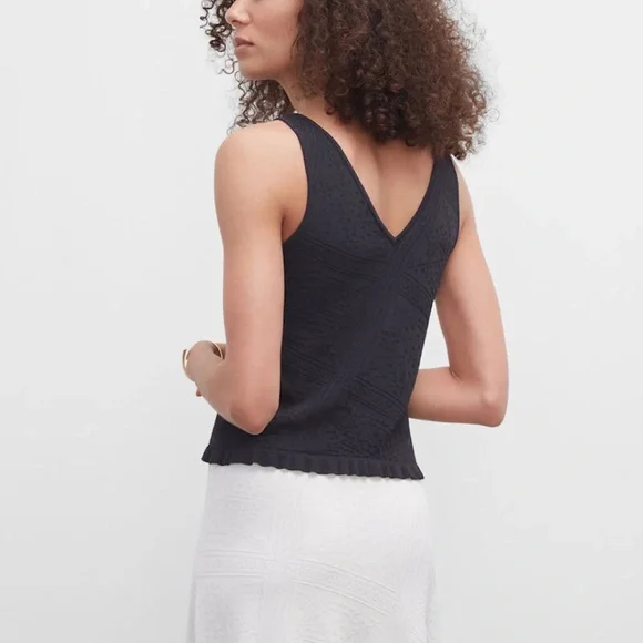 Ruffle Hem Tank - Brand New - NEVER WORN - Black - Picture 2 of 10